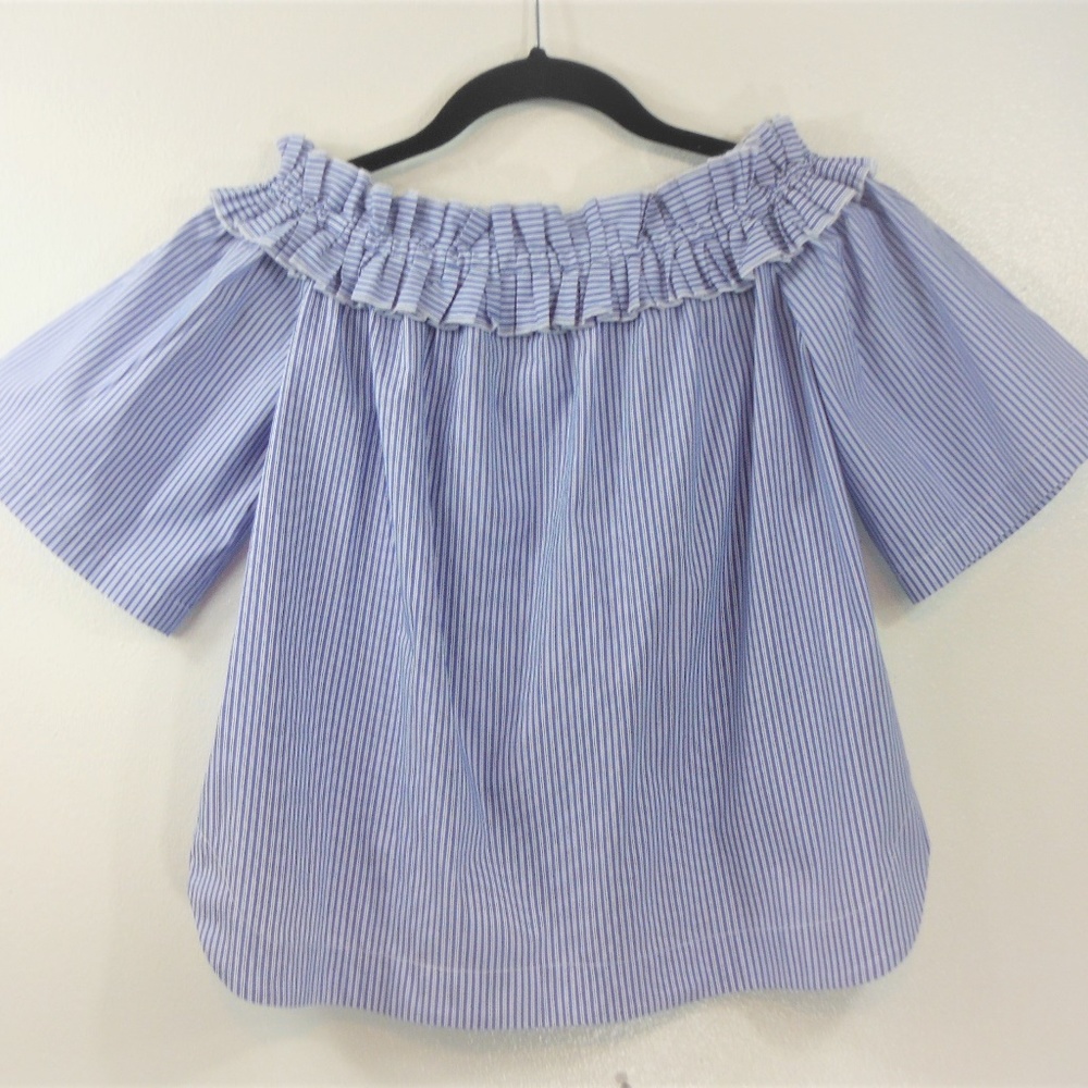 NWOT Vineyard Vines Pinstriped Off Shoulder Top - Picture 4 of 5